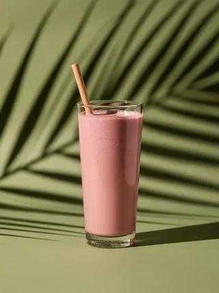 Batido de frutilla con leche